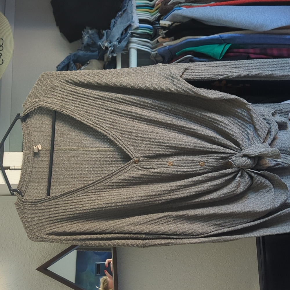 Loose fit button down top